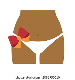 bragas de mujeres con arco. Vector
