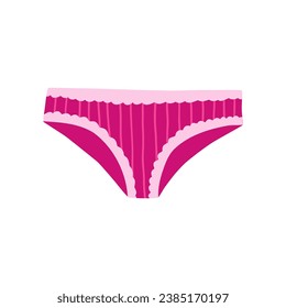 Las bragas de las mujeres se dibujan de forma plana. Ilustración vectorial en estilo plano.