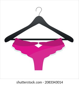 Bragas de mujeres con una percha. icono vector para Internet