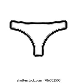 Women's panties sign. Vector. Flat style black icon on white.