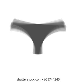 Women's panties sign. Vector. Gray icon shaked at white background.