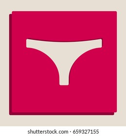 Women's panties sign. Vector. Grayscale version of Popart-style icon.