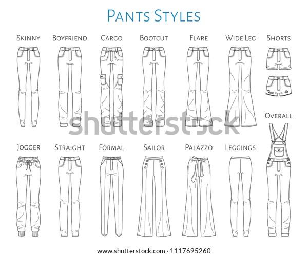 Vector De Stock Libre De Regalias Sobre Coleccion De Pantalones