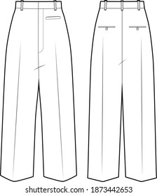 Women's pants. Fashion vector sketch.
