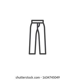 Women's pants line icon. linear style sign for mobile concept and web design. Female Trousers outline vector icon. Symbol, logo illustration. Vector graphics