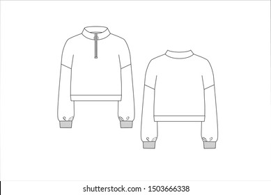 Womens Pea Coat Technical Drawing Vector Stock Vector (Royalty Free ...
