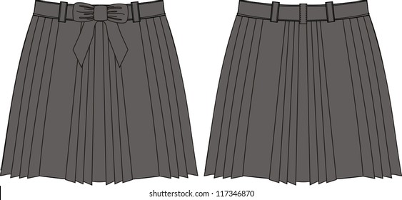 Women's Pleated Skirt With Bow