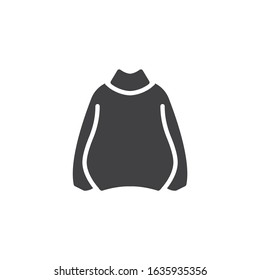 Women's plus size sweater vector icon. filled flat sign for mobile concept and web design. Sweatshirt, womens pullover with long sleeves glyph icon. Symbol, logo illustration. Vector graphics
