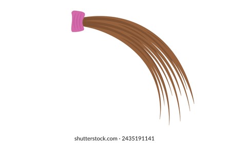 women's "ponytail" hairstyle with pink elastic band