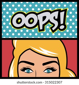 Womens in pop art cartoons graphics, vector illustration eps 10