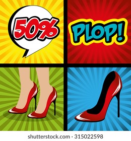 Womens in pop art cartoons graphics, vector illustration eps 10