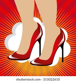 Womens in pop art cartoons graphics, vector illustration eps 10
