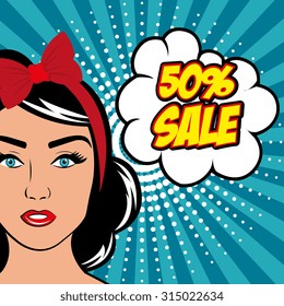 Womens in pop art cartoons graphics, vector illustration eps 10