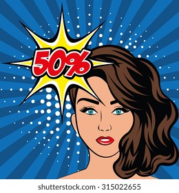 Womens in pop art cartoons graphics, vector illustration eps 10