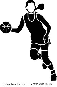 Women's Pose Dribble Basketball Player