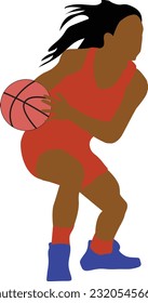 Women's Pose Dribble Basketball Player