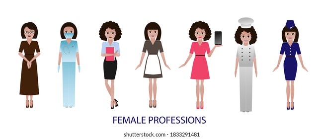 Women's professions. Big set. Vector illustration.