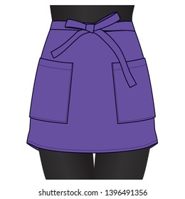 Women's Purple Short Apron Vector 
for Template