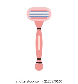 Women's razor, cartoon style. Hand drawn, flat design. Trendy modern vector illustration isolated on white background.