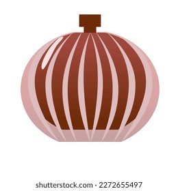 frasco de forma redondeada de perfume de colonia roja para mujeres