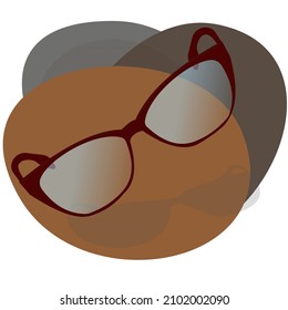 Gafas rojas de las mujeres, imagen vectorial
