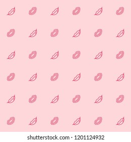 Women's red lips and kisses pattern. Pink romantic vector background.