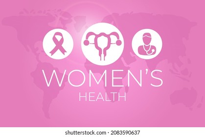 Women's Reproductive Health Medical Background Illustration With World Map