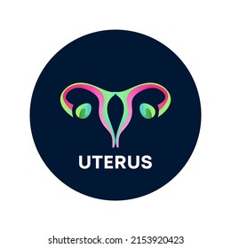 Women's reproductive system medical structure. Abstract Female uterus vector icon in a minimal style. gynecology vector Can be used as icon or logo for organization, company, or community. EPS 10