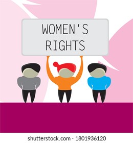 Women's rights concept. Girl Power  vector illustration