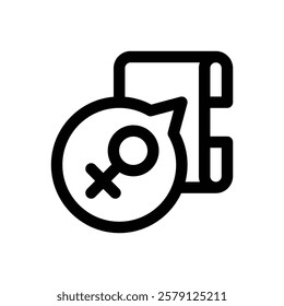 Women's rights. Editable stroke vector icon.