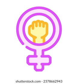 womens rights feminism woman color icon vector. womens rights feminism woman sign. isolated symbol illustration