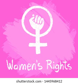 Women's Rights. Iconic woman's fist/symbol of female power and industry.  Vector EPS