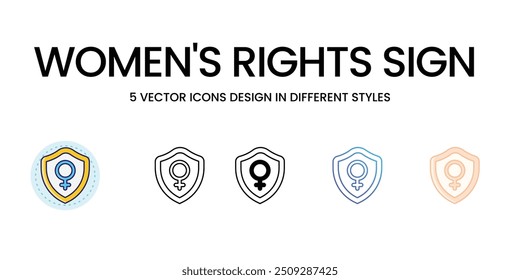 Women's Rights Sign icons set vector stock illustration