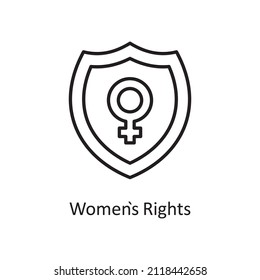 Women`s Rights vector Outline Icon Design illustration. Home Improvements Symbol on White background EPS 10 File