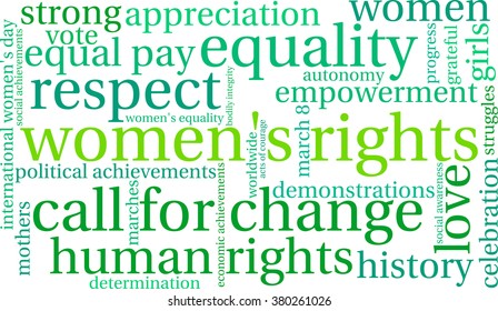Women's Rights word cloud on a white background. 