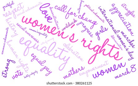 Women's Rights word cloud on a white background. 