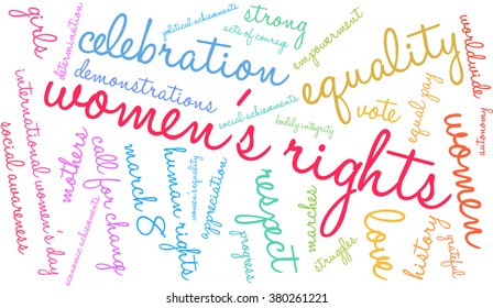 Women's Rights word cloud on a white background. 