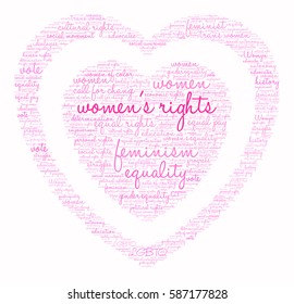 Women's Rights word cloud on a white background. 
