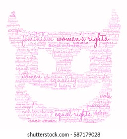 Women's Rights word cloud on a white background. 