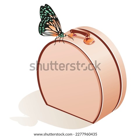 women's round bag with butterfly