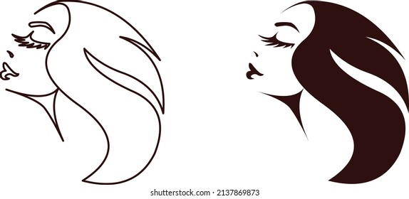 
Women's salon with an interesting hair and face logo design. Vector eps 10.