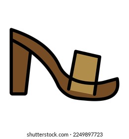 Women's sandal emoji vector flat icon. Isolated woman sandal emoji illustration
