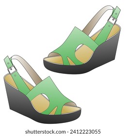 Women's sandals with color combinations
