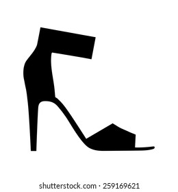 Women's sandals with high heels, the modern silhouette. Menu item in the web design.