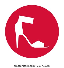 Women's sandals with high heels, the modern silhouette. Menu item in the web design.