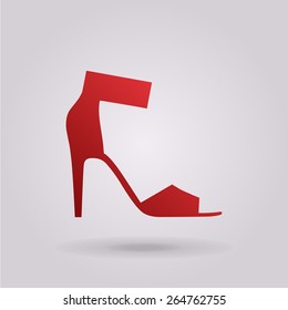 Women's sandals with high heels, the modern silhouette. Menu item in the web design