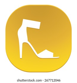 Women's sandals with high heels, the modern silhouette. Menu item in the web design