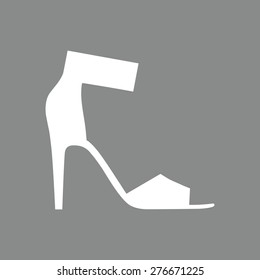 Women's sandals with high heels, the modern silhouette. Menu item in the web design.