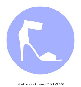 Women's sandals with high heels, the modern silhouette. Menu item in the web design.