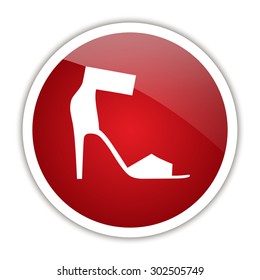 Women's sandals with high heels, the modern silhouette. Menu item in the web design
